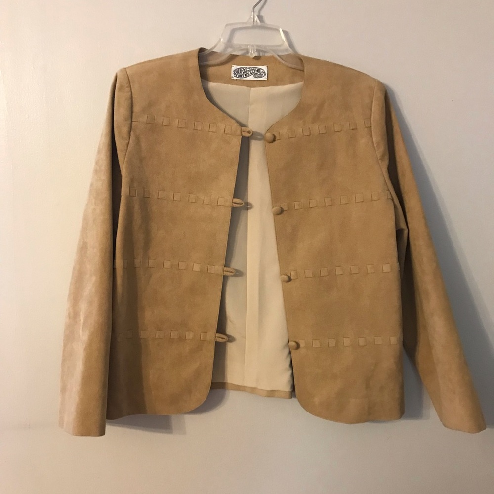 Beige Suede jacket.  Fits M/L. Great condition